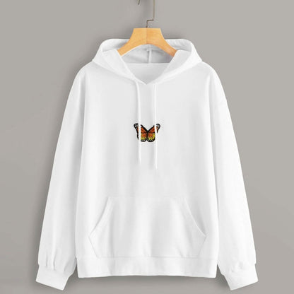 Butterfly Graphic Drawstring Hoodie