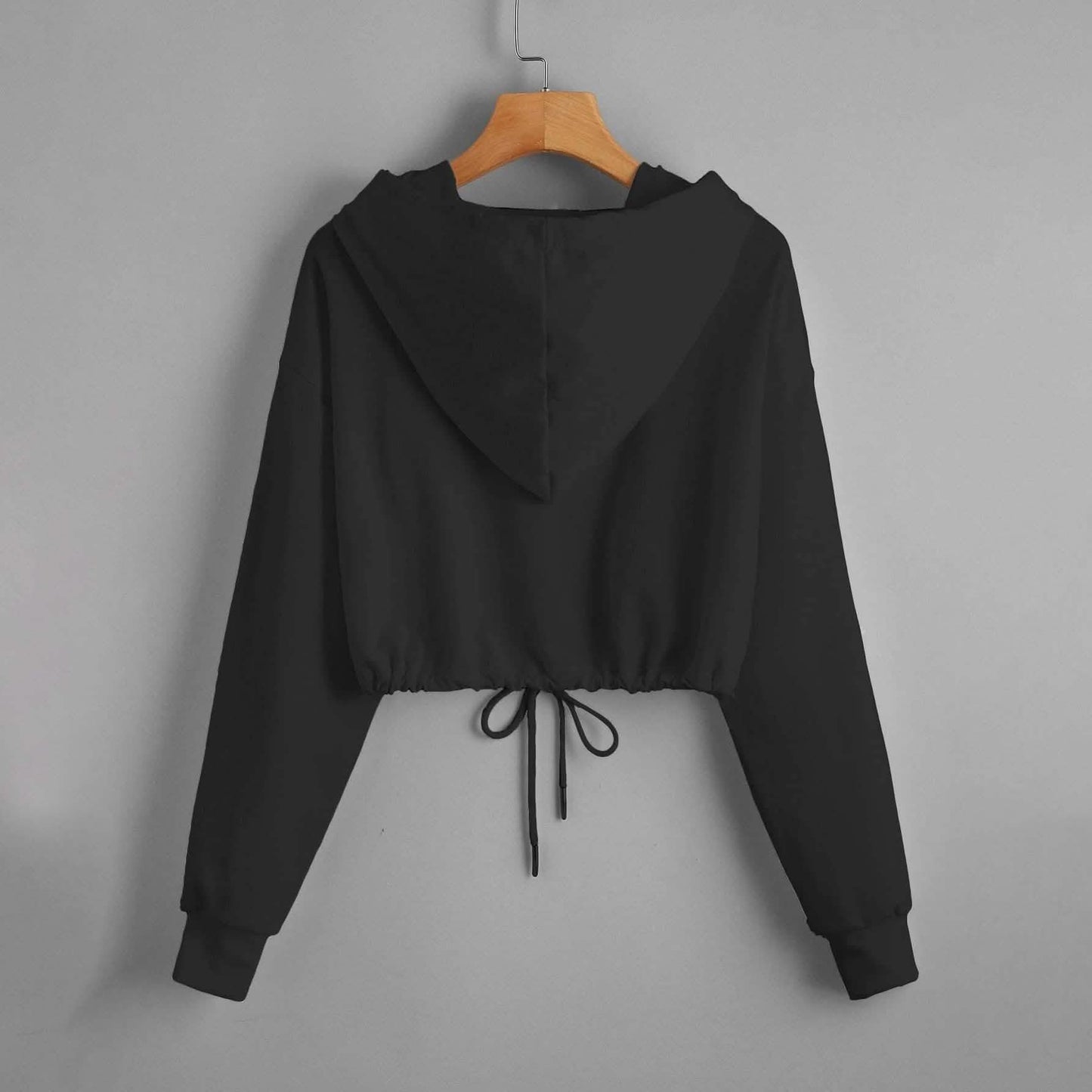Butterfly Print Drawstring Hem Hoodie