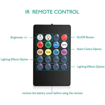 Car LED Strip Lights with Sound Active Function and Remote Controller