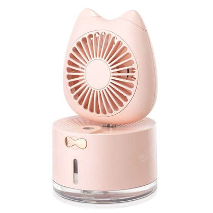 Cartoon Cat Fan Humidifier USB Charging Desktop Mute Hydrating Humidifier