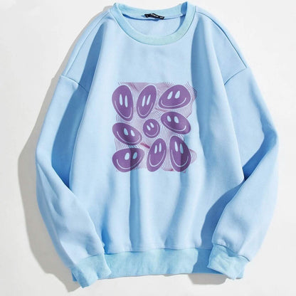 Cartoon Graphic Thermal Lined Oversized Sweatshirt