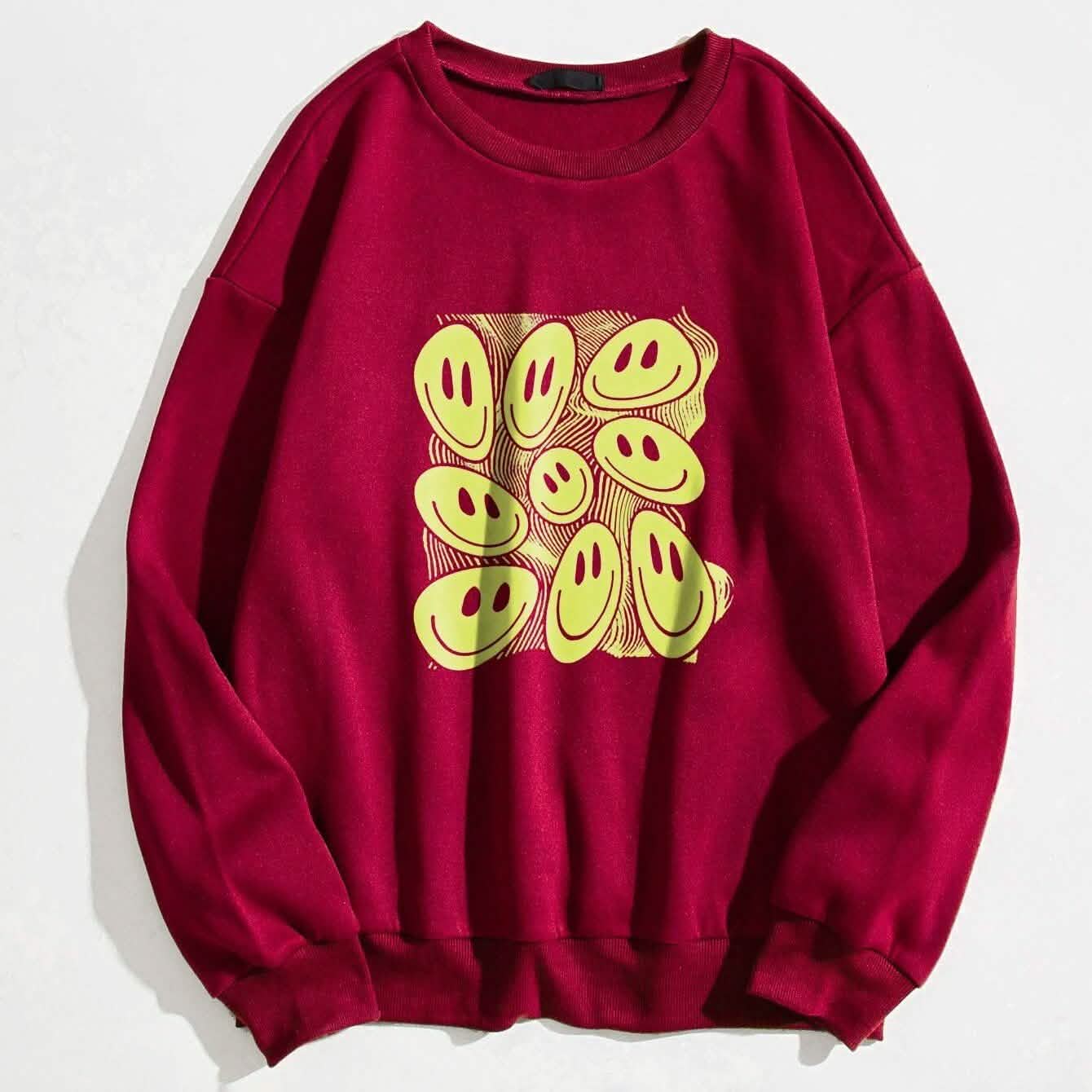 Cartoon Graphic Thermal Lined Oversized Sweatshirt