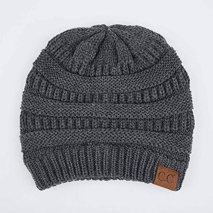C.C. Women's Knit Beanie Hat - Color: Charcoal