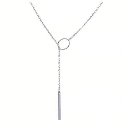 Chic Ethnic-Inspired Alloy Circle & Rod Pendant Necklace