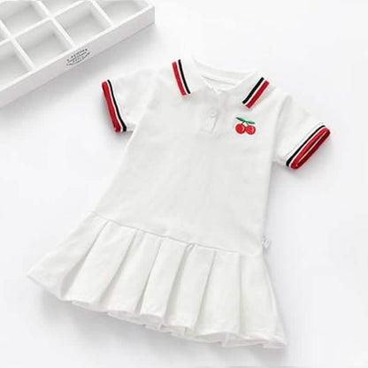 Children Dress Spring Summer Turn-Down Collar