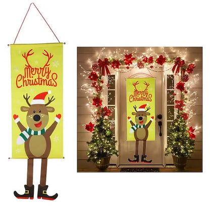 Christmas Door Hanging Flag Decor