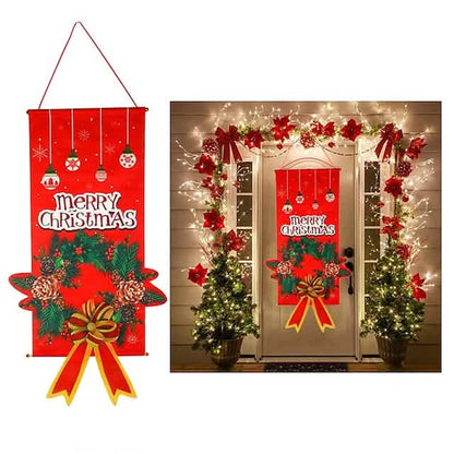 Christmas Door Hanging Flag Decor