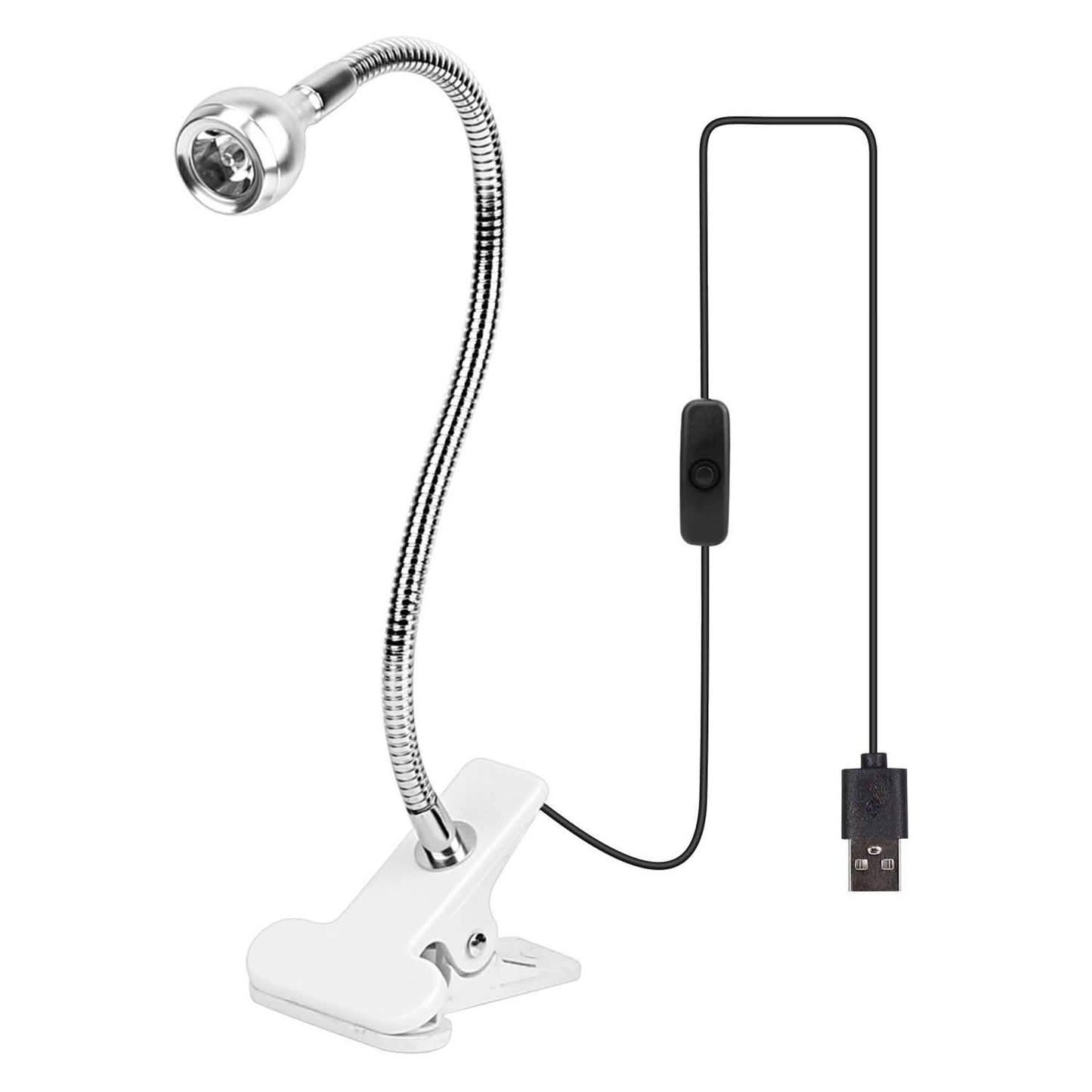 Clip On Reading Light USB Desk Clamp Lamp Flexible Gooseneck