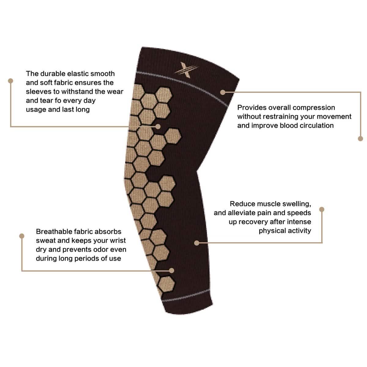 Copper Infused Arm Compression Elbow Support Sleeves