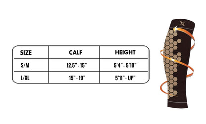 Copper Infused High Performance Compression and Support Calf Sleeves