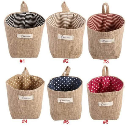 Cotton Linen Hanging Bag Home Gadget Storage Organizer