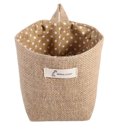 Cotton Linen Hanging Bag Home Gadget Storage Organizer