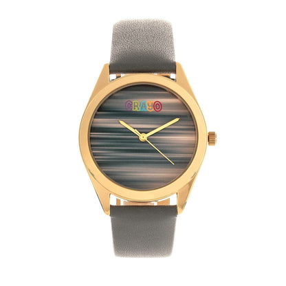 Crayo Graffiti Multicolor Dial Powder Leather Watch