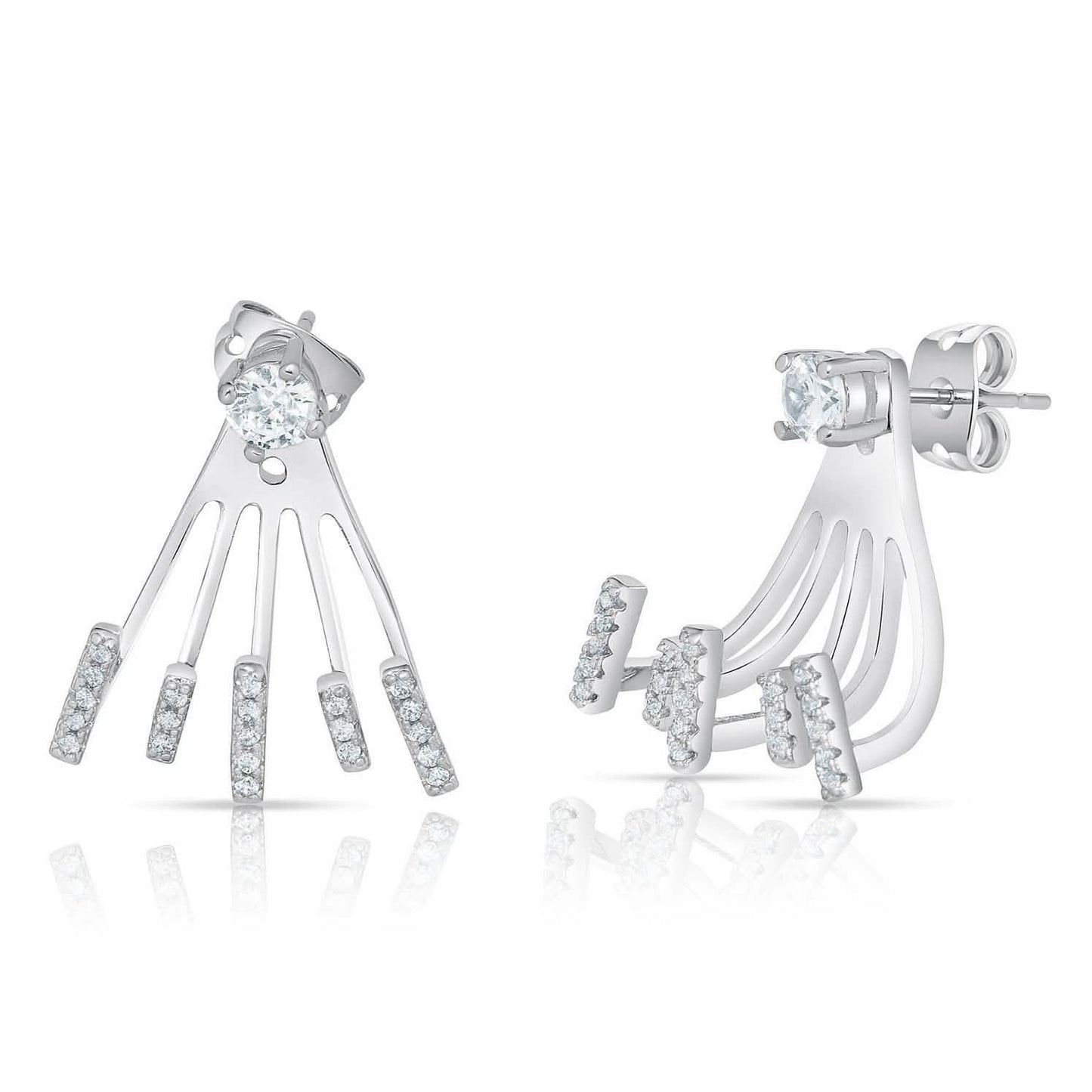 Cubic Zirconia Claw Design Earrings
