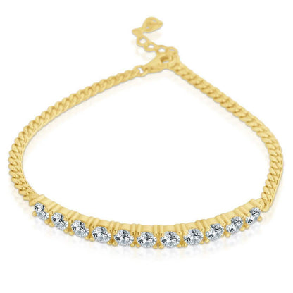 CZ Bar Curb Bracelet