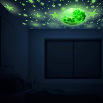 Dark Star Glow and Moon Wall Sticker