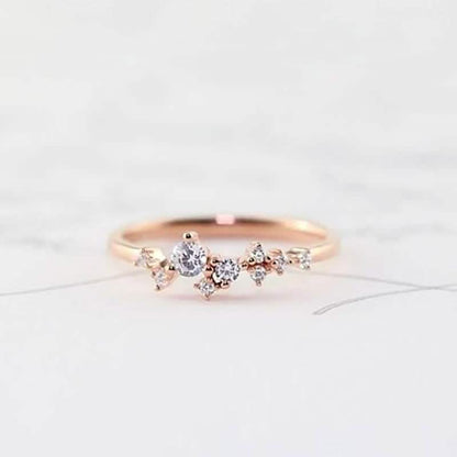 Delicate Cz Stackings Ring In 18Kt Gold