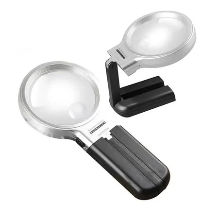 Desktop Handheld Magnifier Two-way Magnifying Mirror Foldable