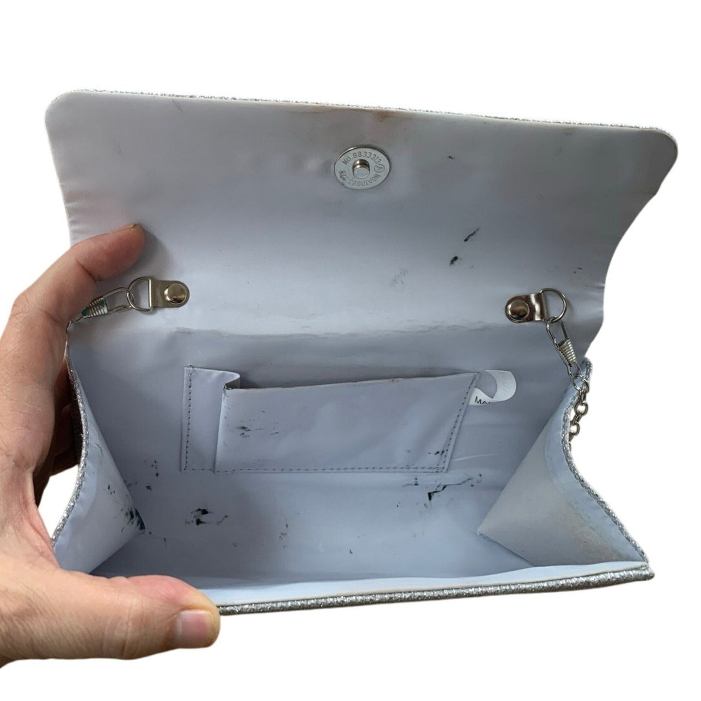 LovyoCoCo Womens Silver Evening Bag Clutch Purses Sparkling Party Handbag