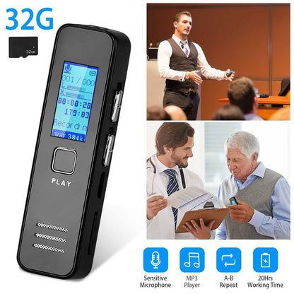 Digital Voice Recorder 32GB HD Sound Audio Recorder
