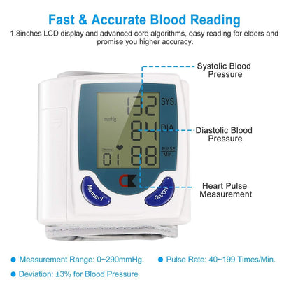 Digital Wrist Blood Pressure Monitor