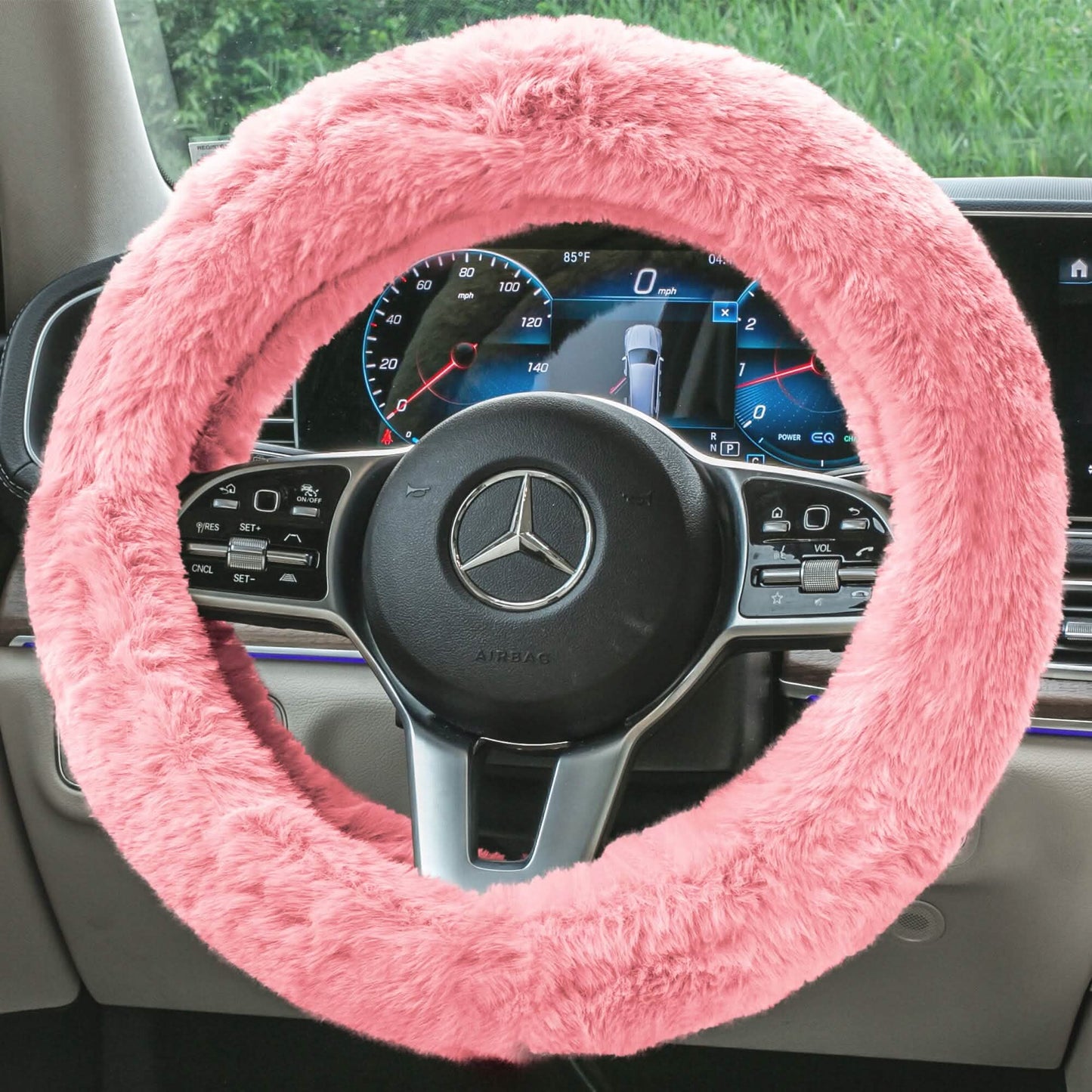 Doe16 Faux Rabbit Fur Steering Wheel Cover