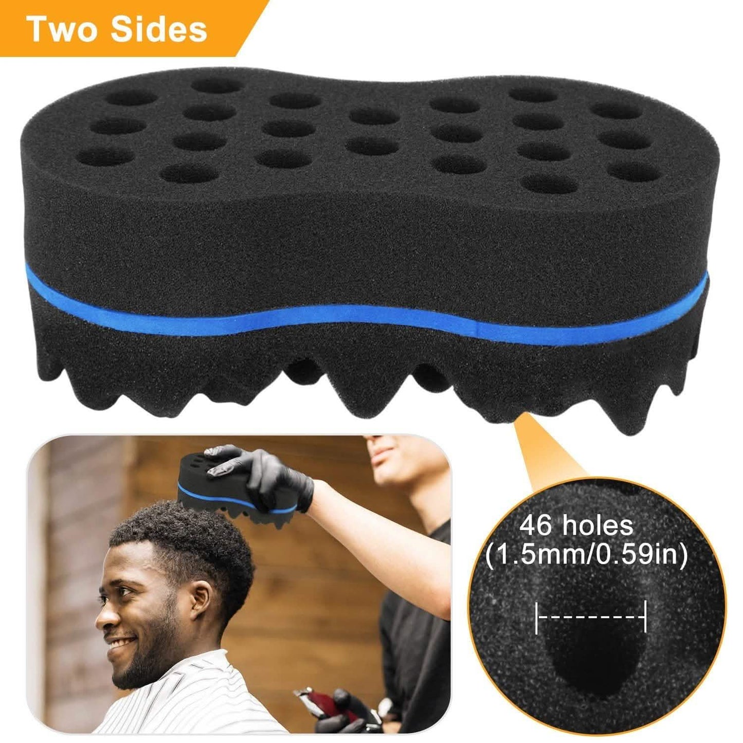 Double Sided Barber Sponge Hair Brush Comb Dreads Locking Twists Coil