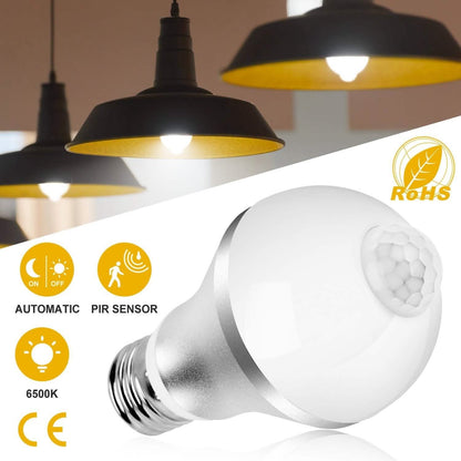 E27 Motion Sensor Light Bulb 1000LM 6500K Dust to Dawn Automatic