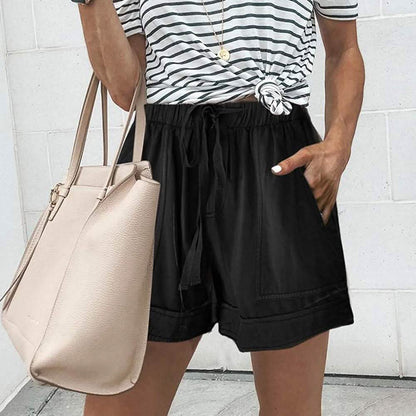 Elapsy Womens Casual Drawstring Elastic Waist Summer Shorts with Pockets