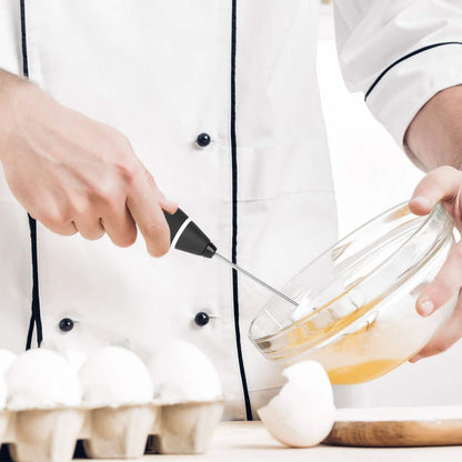 Electric Milk Frother with 2 Whisk Heads