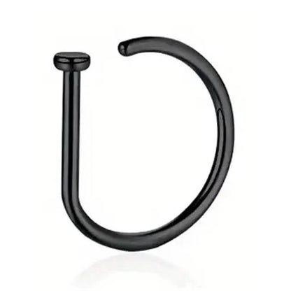 Elegant Punk-Style Stainless Steel Nose Rings - Clip-On Non-Piercing Design