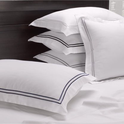 Exquisite Hotel Satin Stitched 100% Cotton Percale Duvet Set