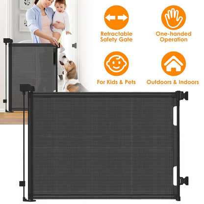 Extra Wide Child Safety Gate Retractable Door