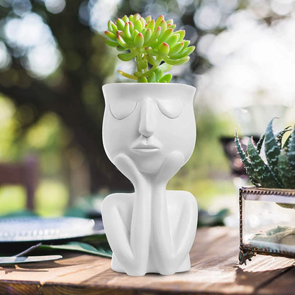 Face Flower Pot Head Planter