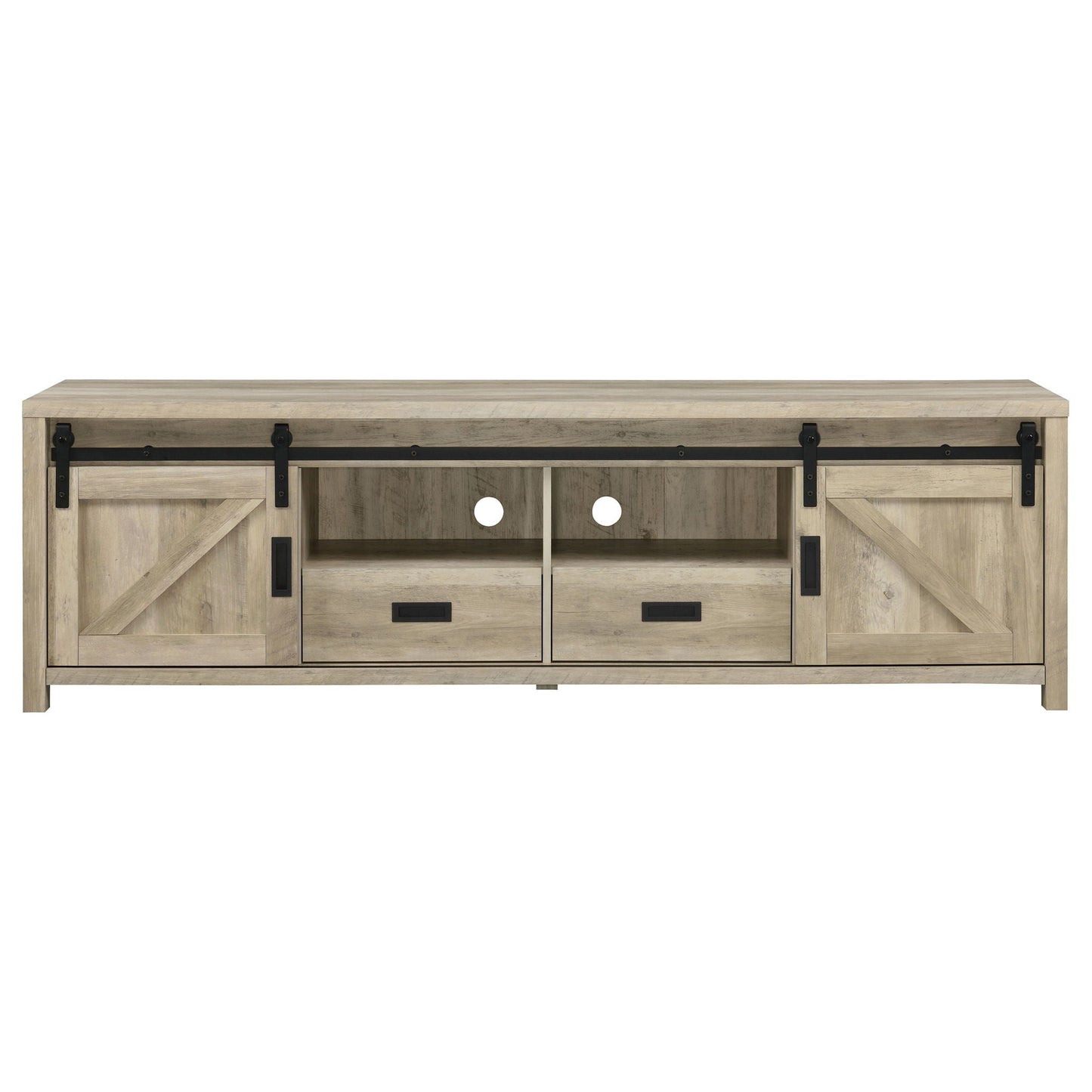 Madra 2-door Engineered Wood 79-inch TV Stand Distressed Pine