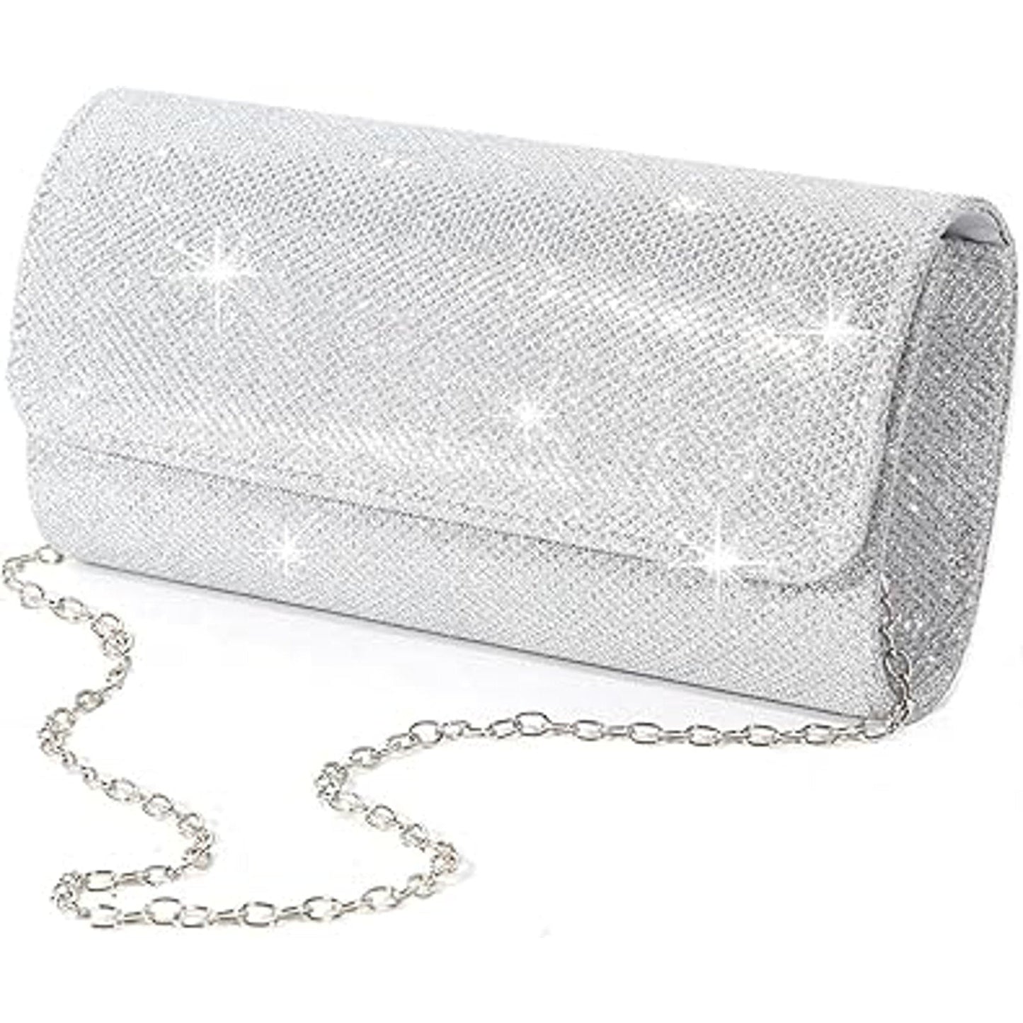 LovyoCoCo Womens Silver Evening Bag Clutch Purses Sparkling Party Handbag