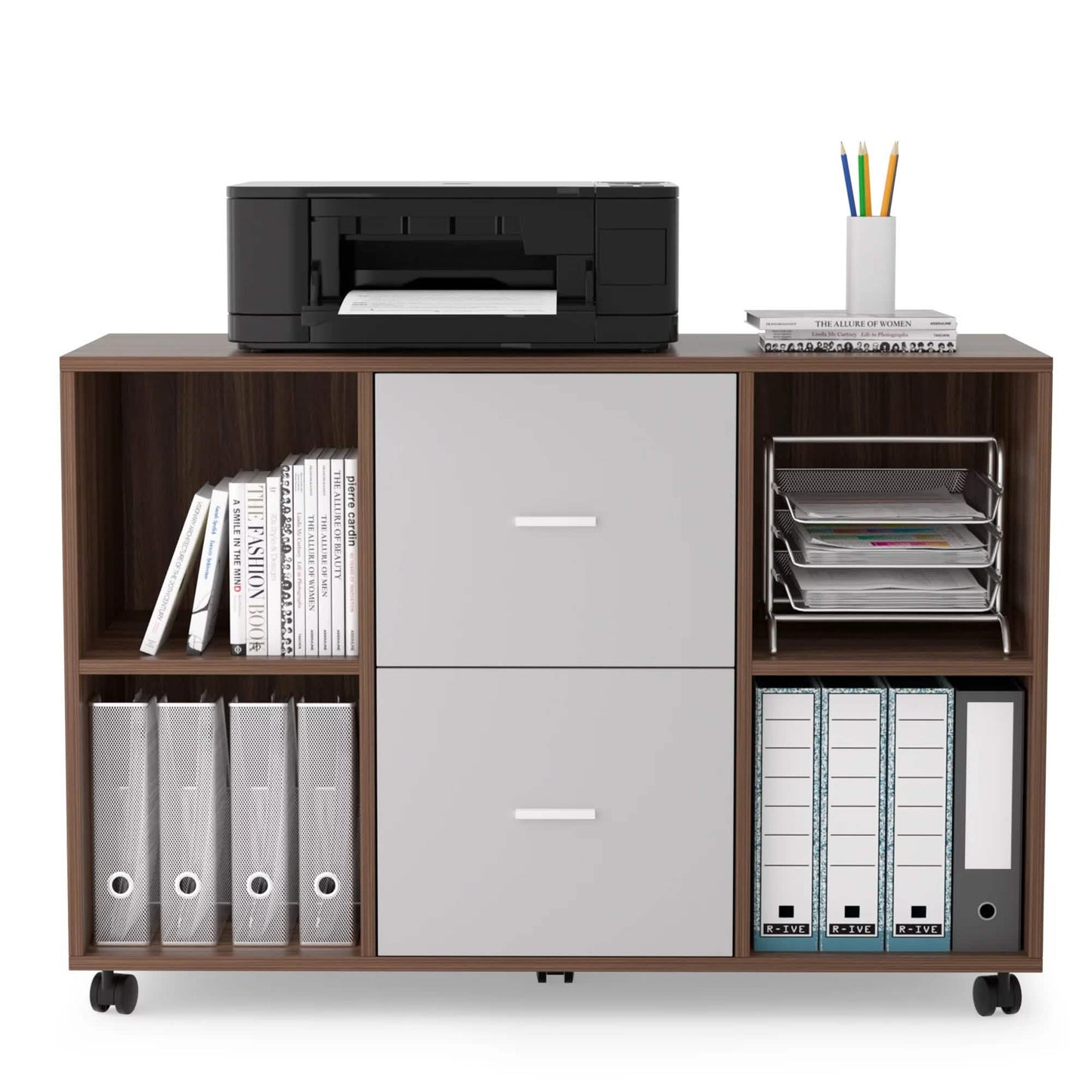 File Cabinet 2 Drawers Wooden Lateral Filling Cabinet