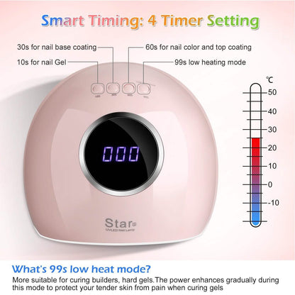 FINATE 72W UV LED Gel Nail Lamp