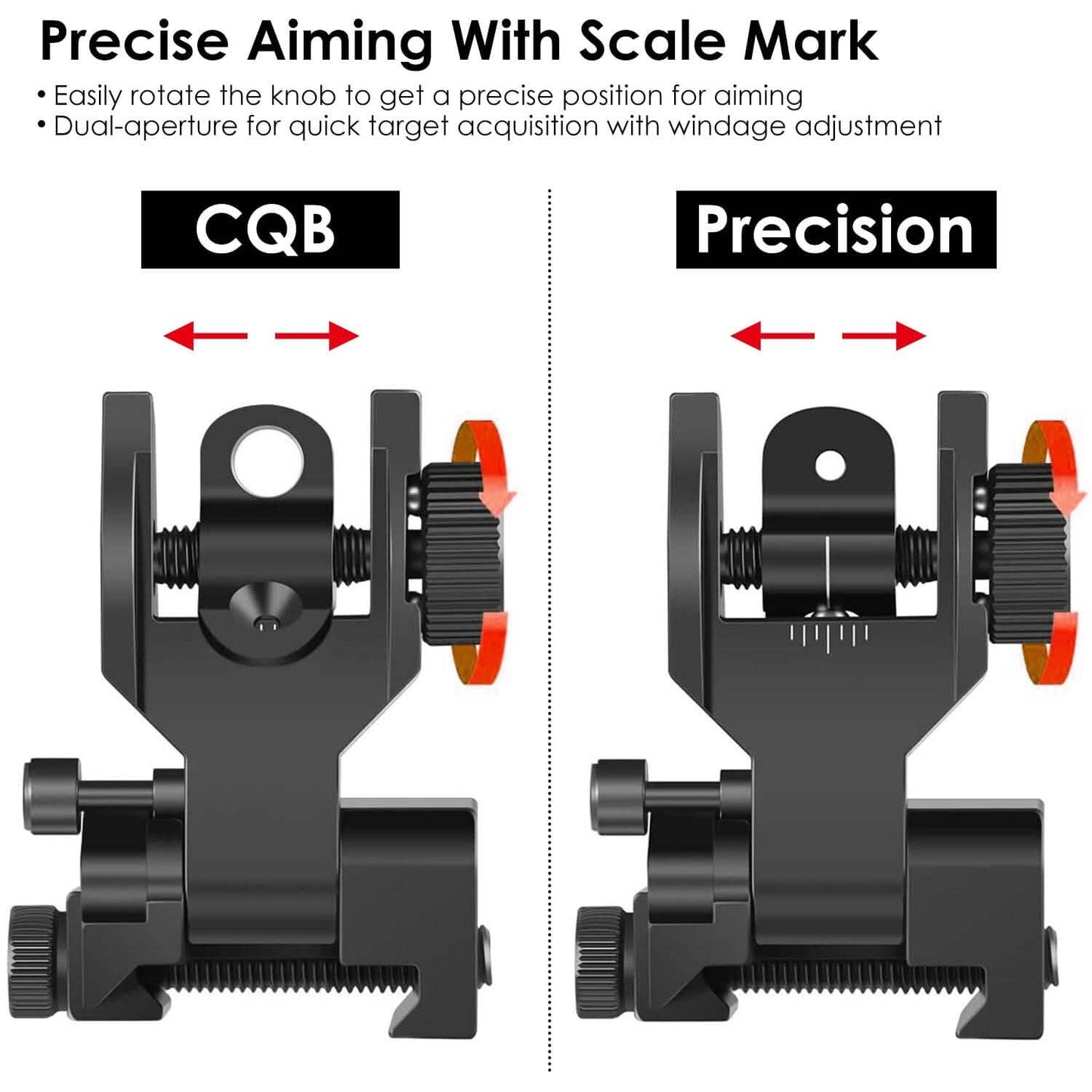 Flip Up Rear Front Aluminum Alloy Tactical Sight Set