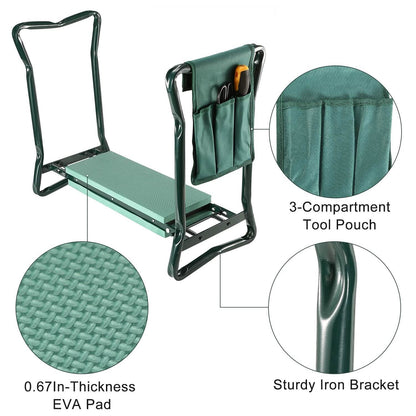 Foldable Garden Kneeler Seat with Kneeling Soft Cushion Pad