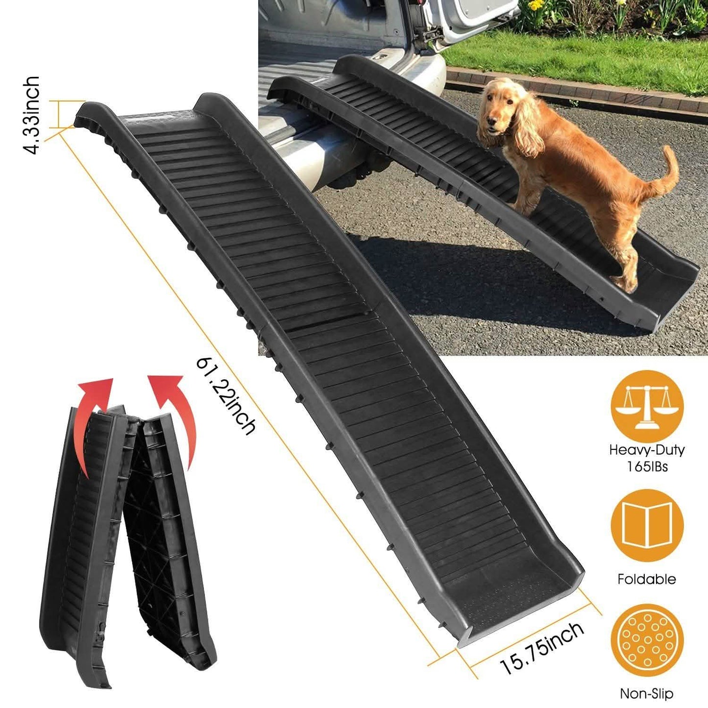 Foldable Pet Ramp Non Slip Ladder