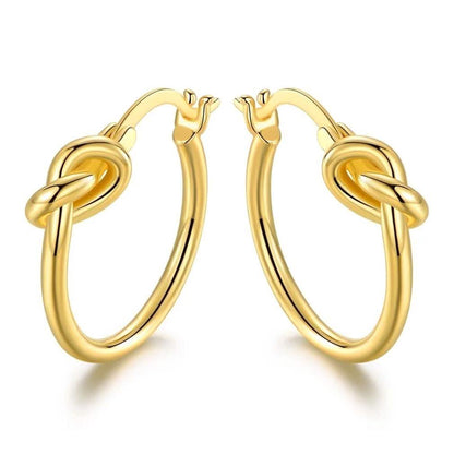 French Lock Knot Hoops in 18K Gold