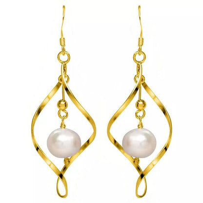 Freshwater Pearl Dangle Earrings in Sterling Silver