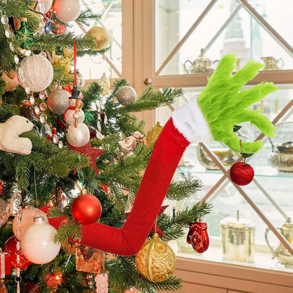 Furry Green Monster Elf Arms Hand for Christmas Tree Ornaments