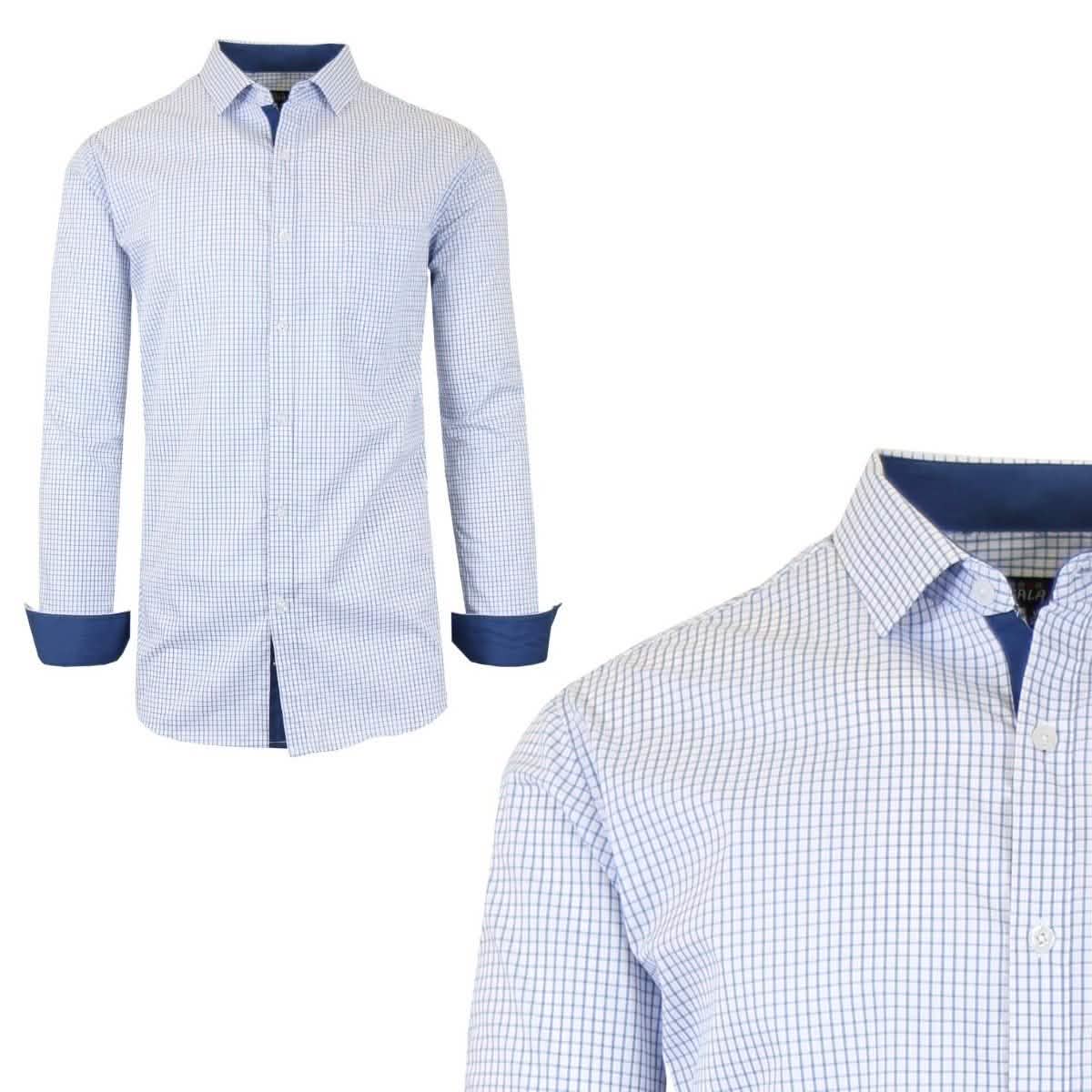 Galaxy by Harvic Men's Long-Sleeve Slim-Fit Printed Dress Shirt