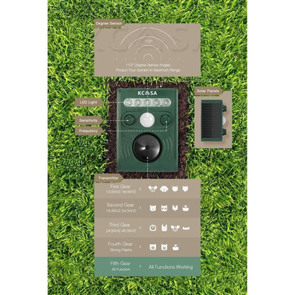 Garden Ultrasonic PIR Sensor Solar Animal Dispeller