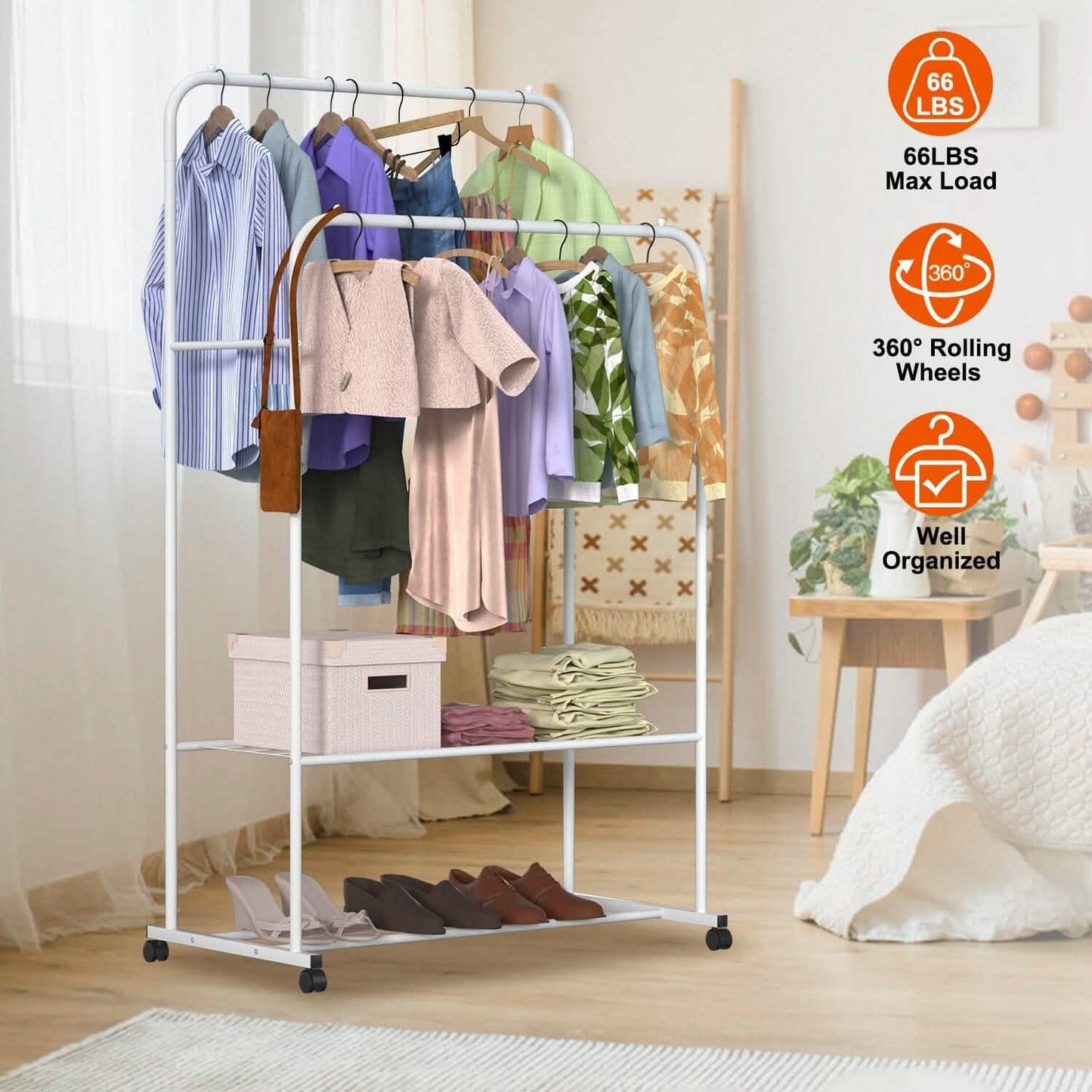 Garment Hanging Rack Clothing Organizer