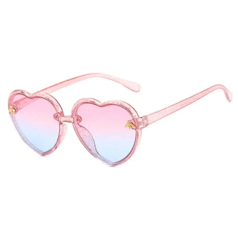 Girls Sunglasses UV Protection Heart Shaped Little Bee Decor Sunshade Glasses