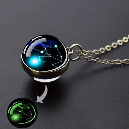 Glow-in-the-Dark Zodiac Pendant Necklace
