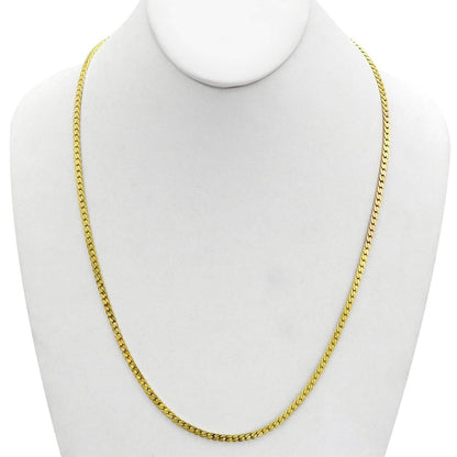 Gold Magic Herringbone Flat Chain Necklace - Size: 18"